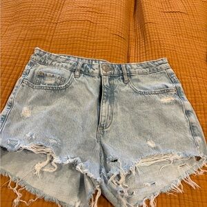 Garage Light Blue Distressed Jean Shorts
